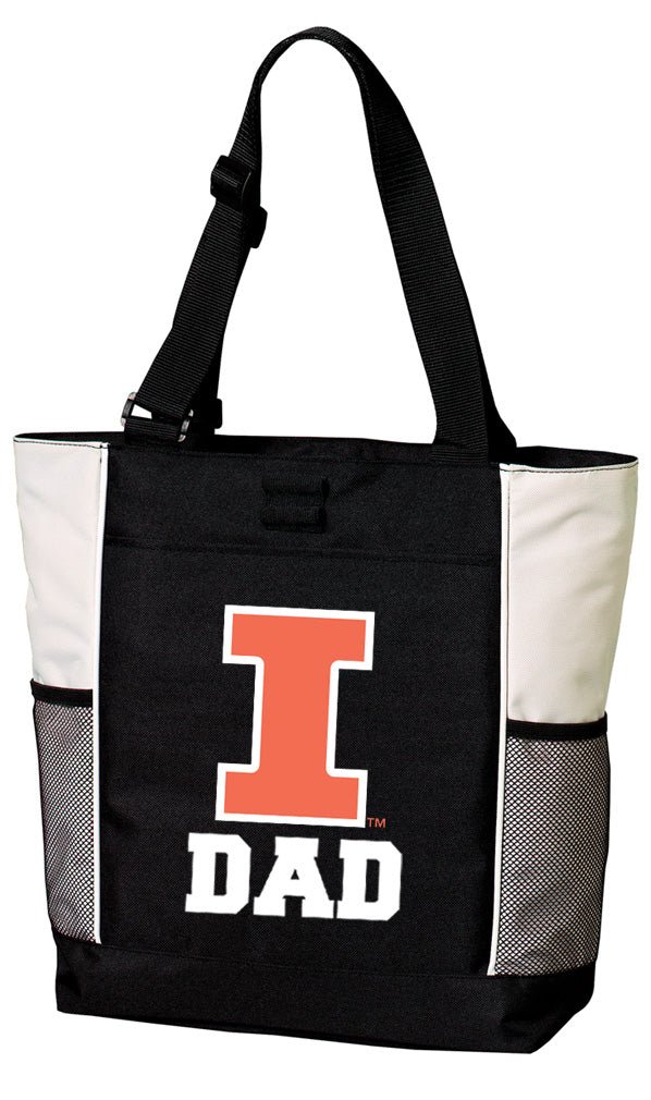 University of Illinois Tote Bag Illini Carryall Tote Dad on White