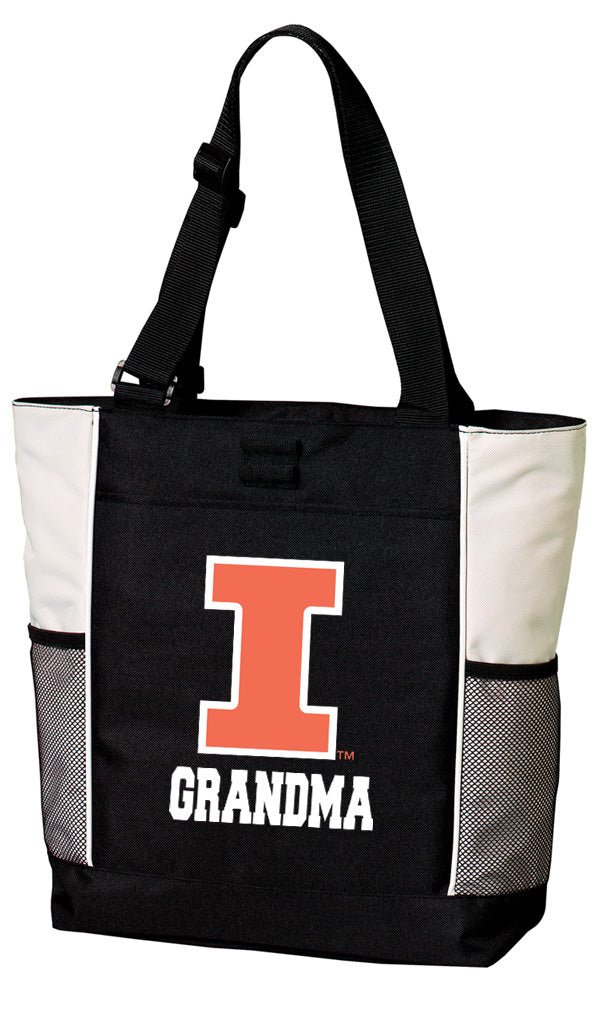 University of Illinois Tote Bag Illini Carryall Tote Grandma on White