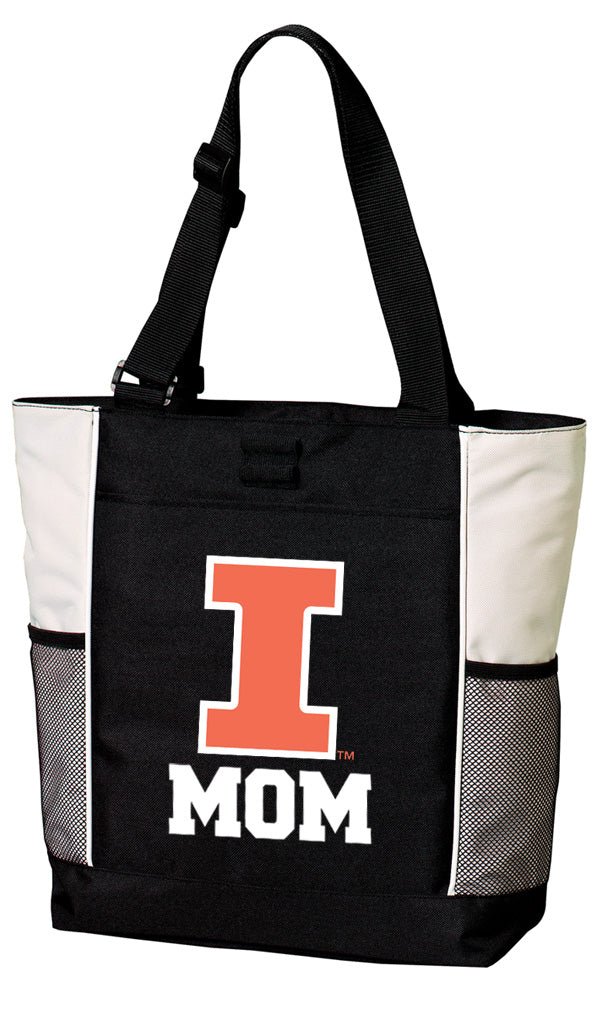 University of Illinois Tote Bag Illini Carryall Tote Mom on White