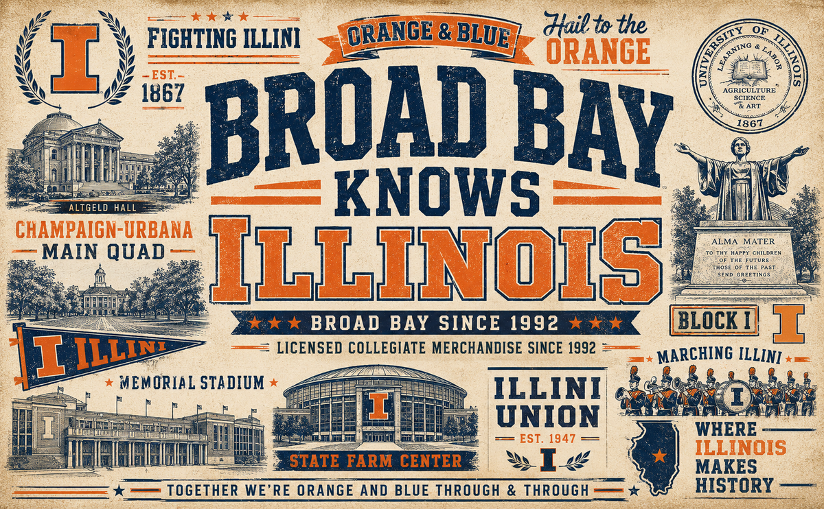 Illinois Laptop Backpack – Fighting Illini Bookbag with 17" Sleeve