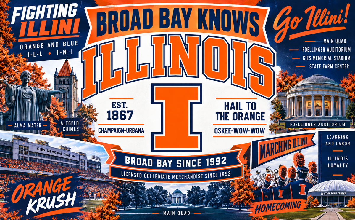 Illinois Large Duffel Bag - Fighting Illini Navy