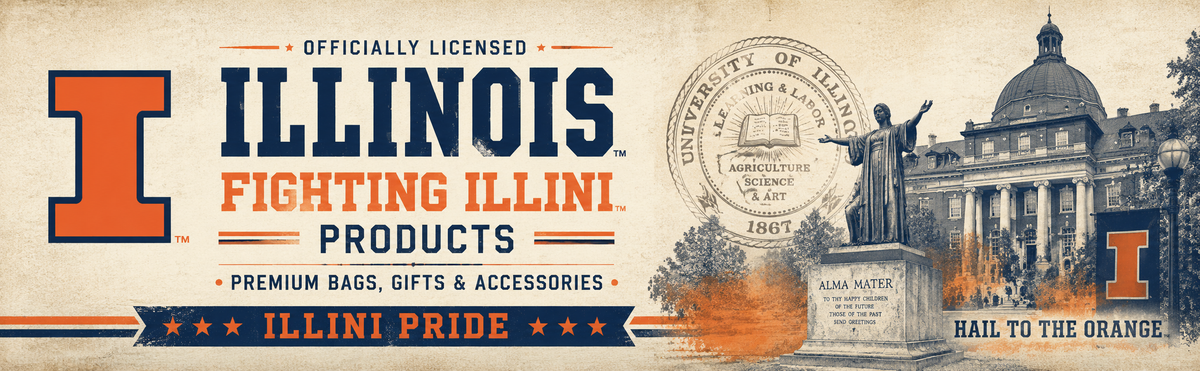 Illinois Laptop Backpack – Fighting Illini Bookbag with 17" Sleeve