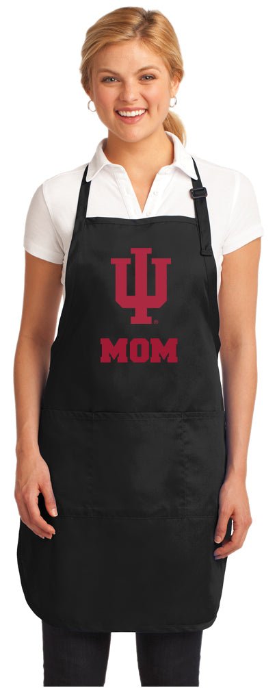 Indiana University Apron IU Logo - Stain Resistant Fabric Mom on Black