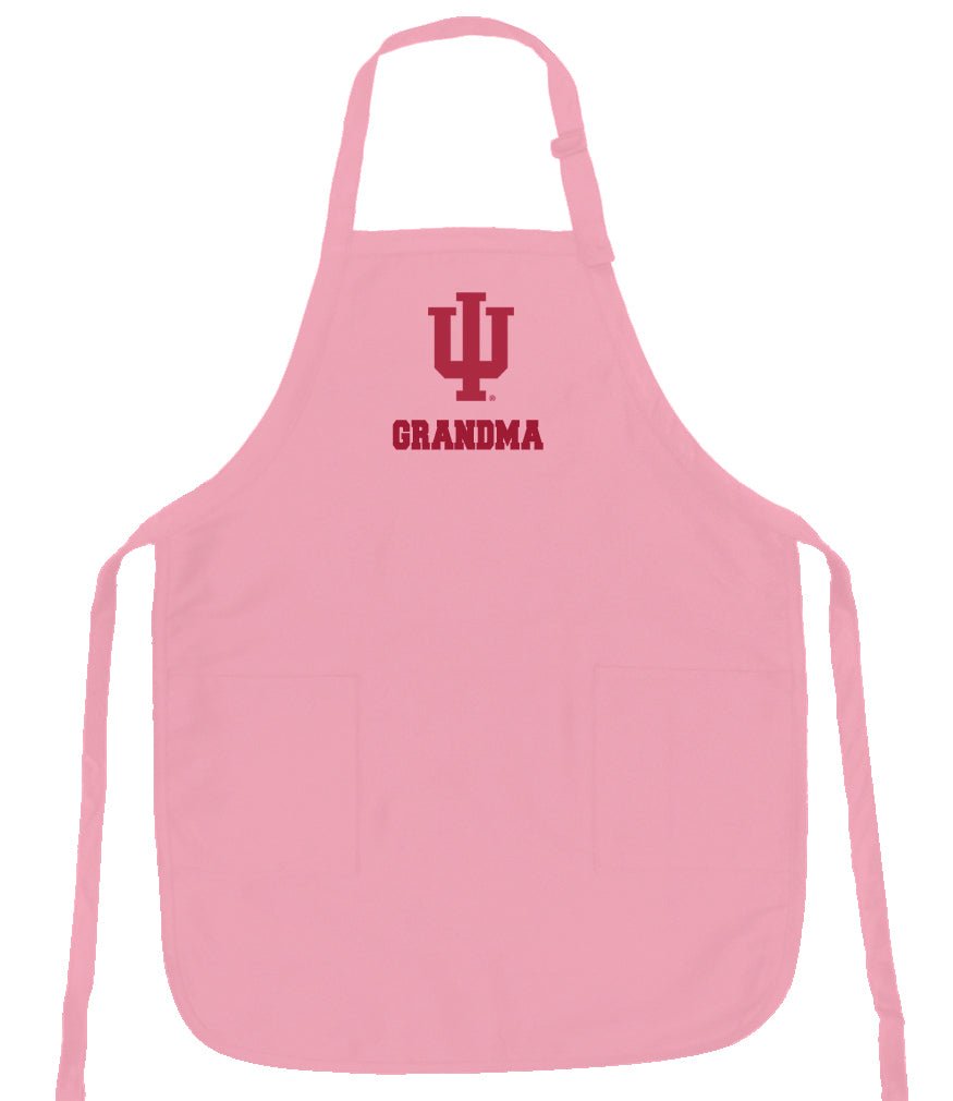 Indiana University Apron IU Logo - Stain Resistant Fabric Grandma on Pink