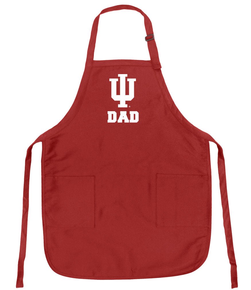 Indiana University Apron IU Logo - Stain Resistant Fabric Dad on Red