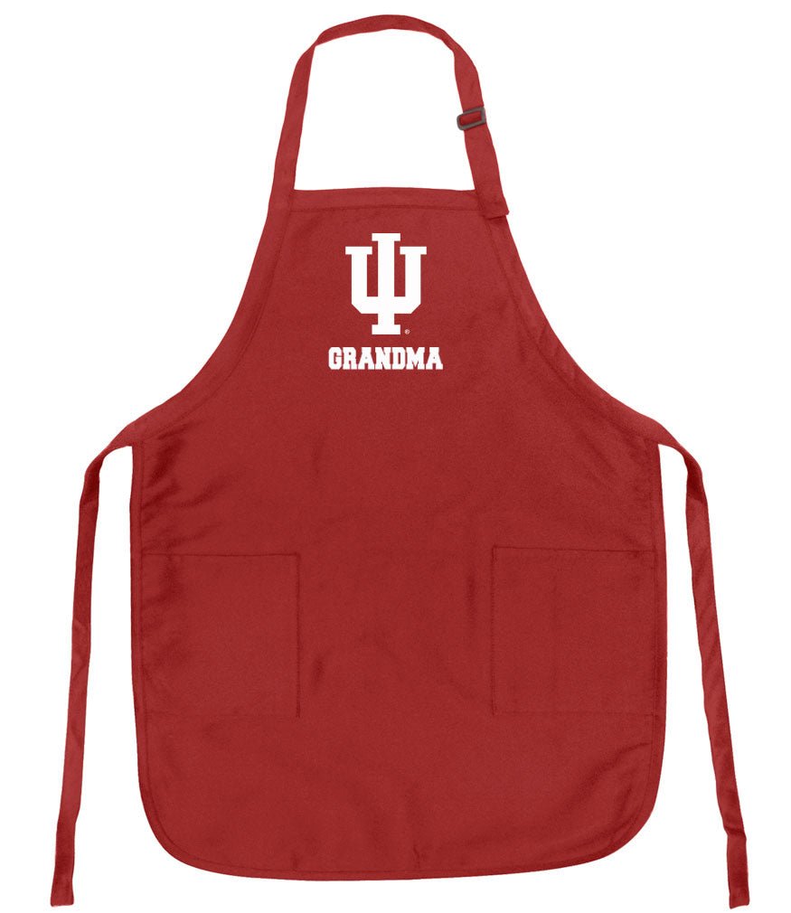 Indiana University Apron IU Logo - Stain Resistant Fabric Grandma on Red