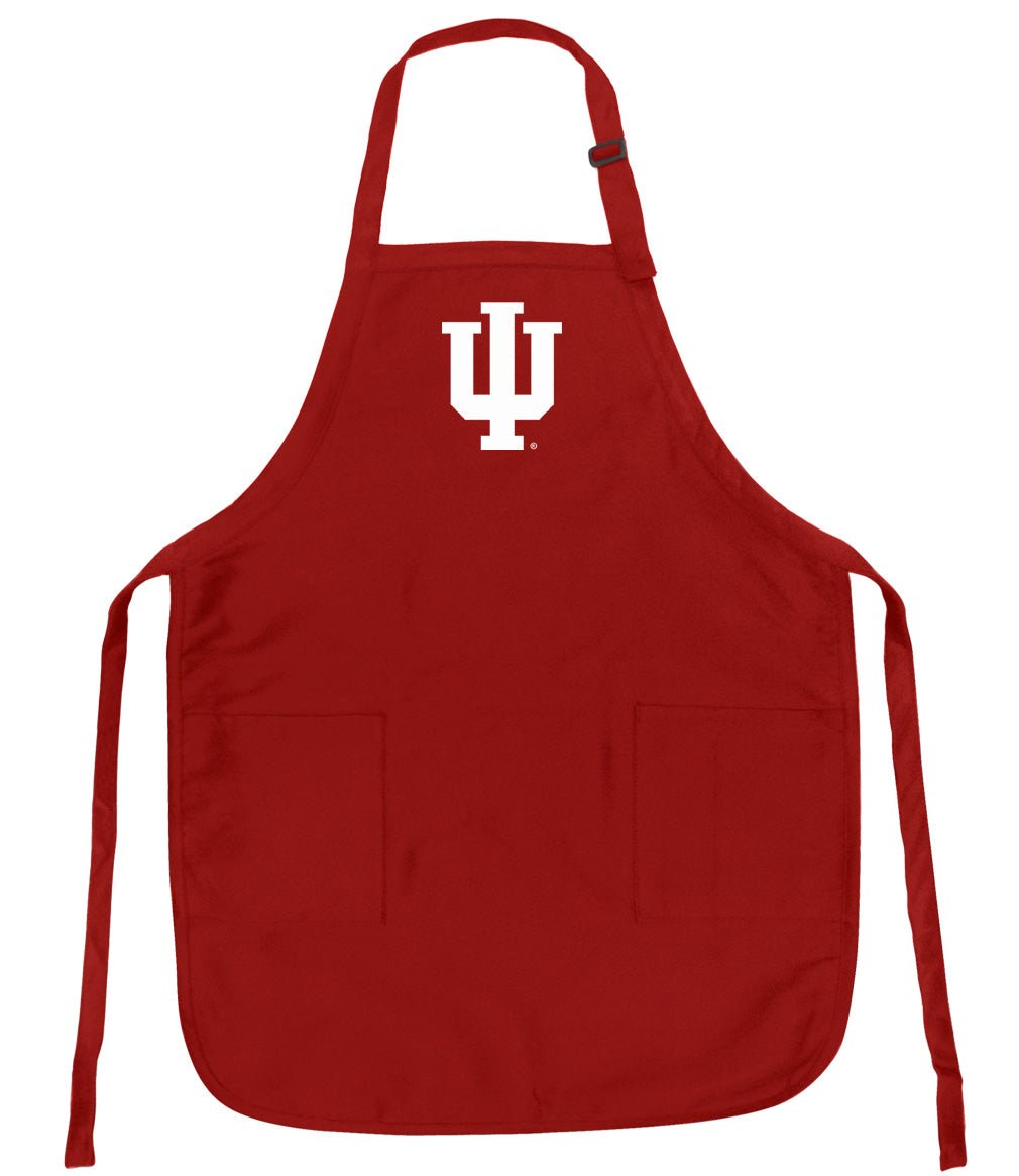 Indiana University Apron IU Logo - Stain Resistant Fabric Red