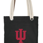 Indiana University Tote Bag IU Deluxe Canvas Shoulder Bag Black