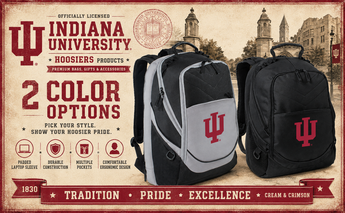 Indiana Hoosiers Laptop Backpack – Official IU Bookbag Black