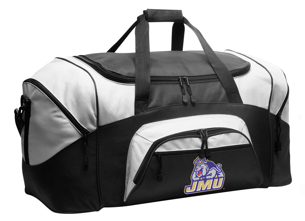 James Madison University Duffel Bag – Dukes Gym, Travel & Suitcase-Style Gear Bag Black
