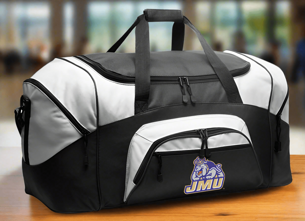 James Madison University Duffel Bag – Dukes Gym, Travel & Suitcase-Style Gear Bag Purple