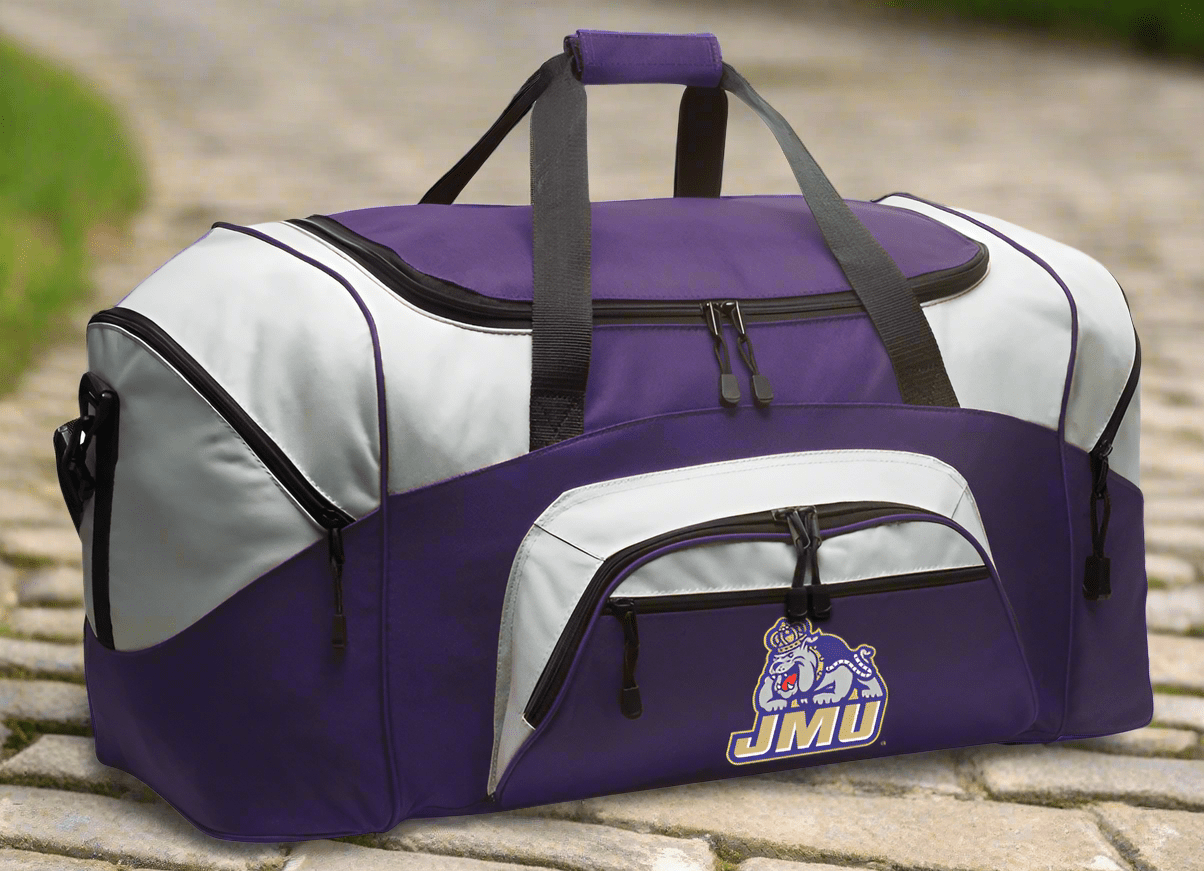James Madison University Duffel Bag – Dukes Gym, Travel & Suitcase-Style Gear Bag Purple
