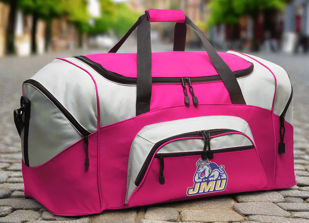 James Madison University Duffel Bag – Dukes Gym, Travel & Suitcase-Style Gear Bag Black