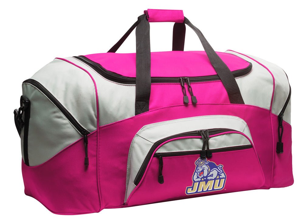 James Madison University Duffel Bag – Dukes Gym, Travel & Suitcase-Style Gear Bag Pink