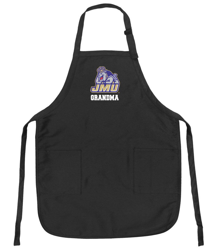 JMU Apron James Madison University Apron - Stain Resistant Fabric Grandma on Black