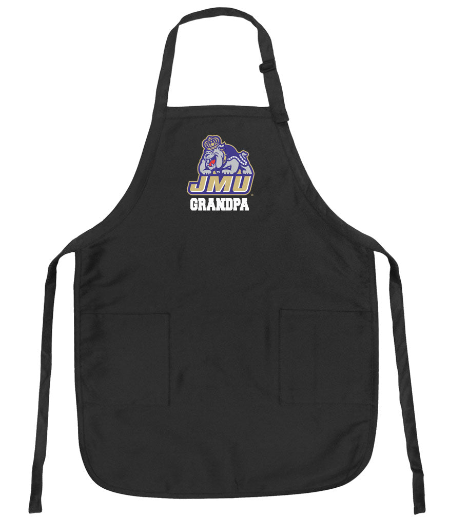 JMU Apron James Madison University Apron - Stain Resistant Fabric Grandpa on Black