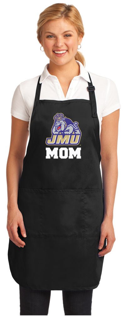 JMU Apron James Madison University Apron - Stain Resistant Fabric Mom on Black