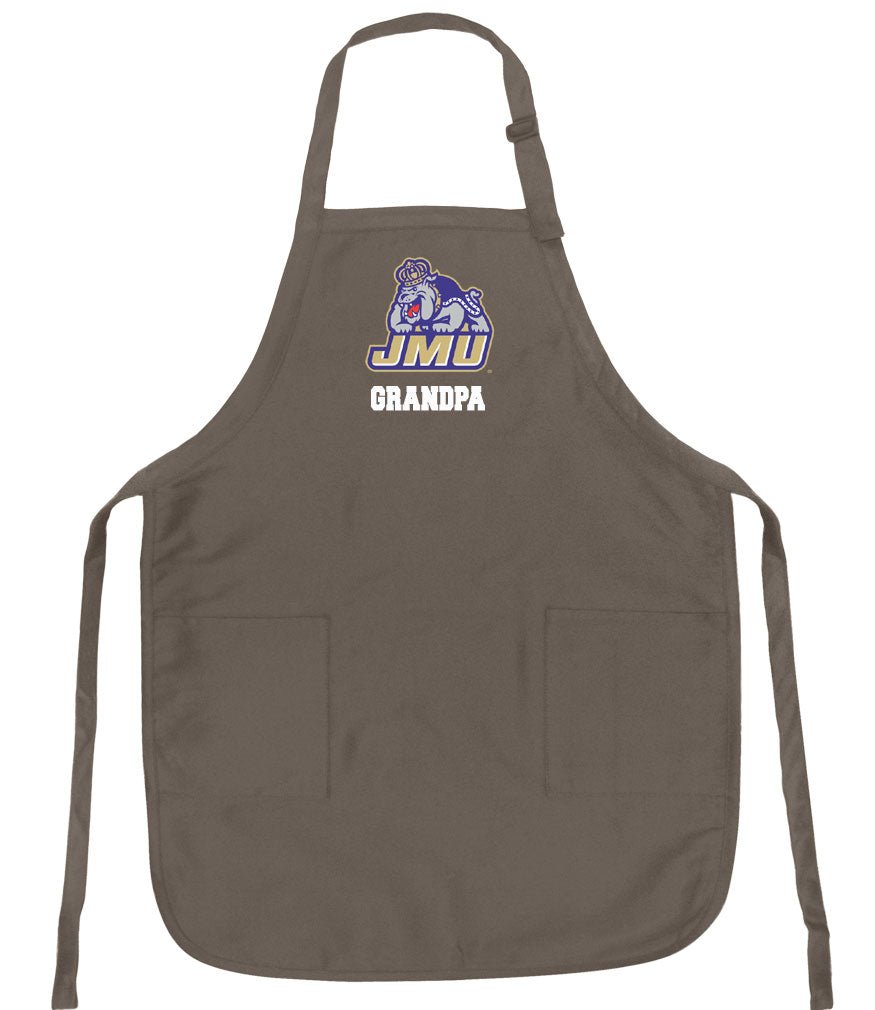 JMU Apron James Madison University Apron - Stain Resistant Fabric Grandpa on Khaki