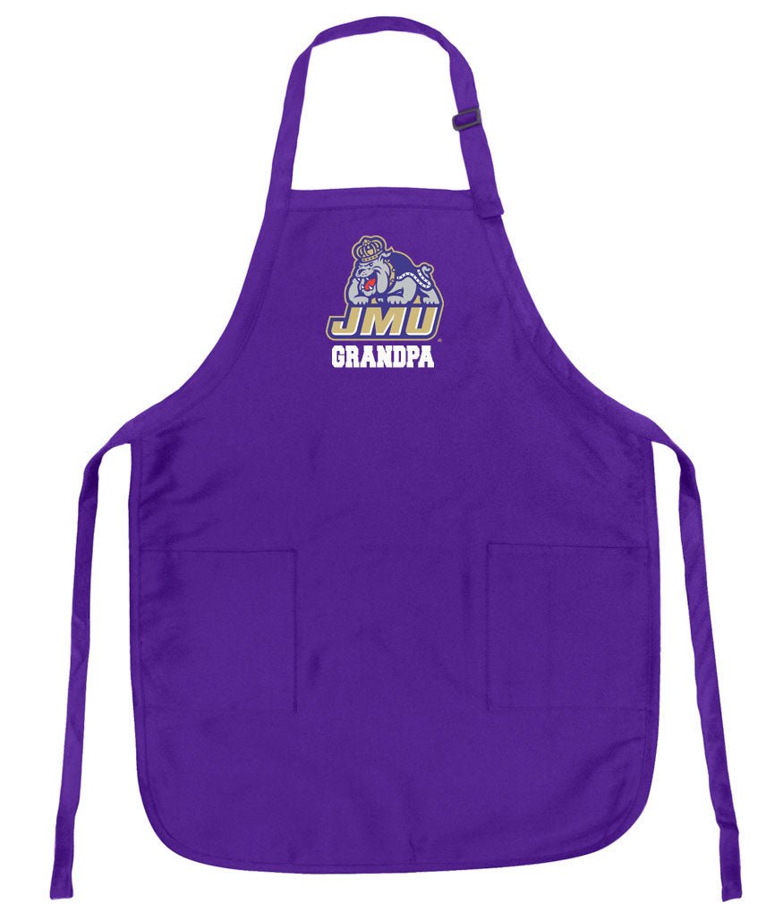 JMU Apron James Madison University Apron - Stain Resistant Fabric Grandpa on Purple