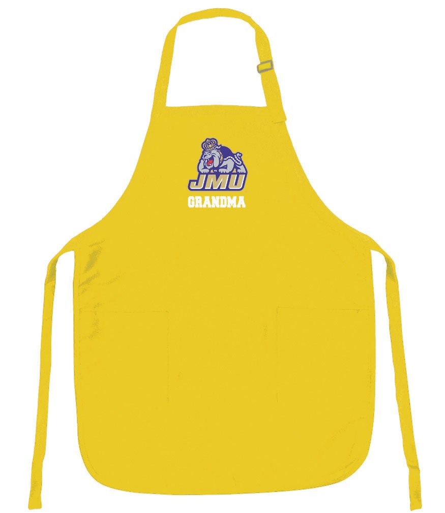 JMU Apron James Madison University Apron - Stain Resistant Fabric Grandma on Yellow