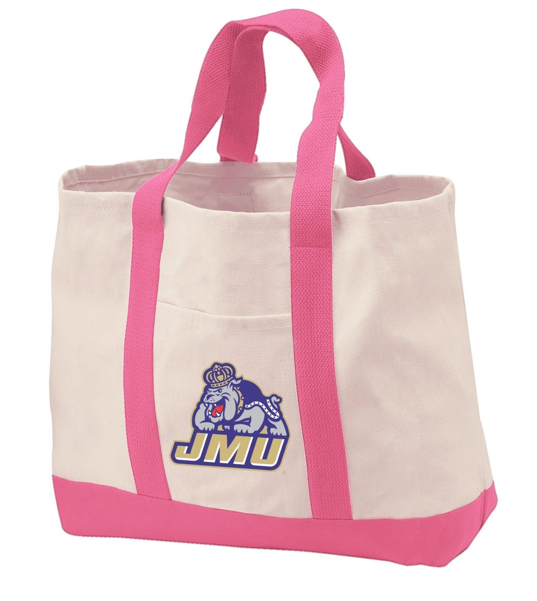 JMU Canvas Tote Bag James Madison University Classic Tote Pink