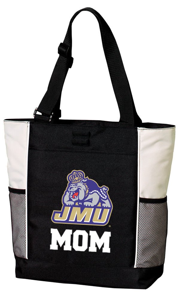 JMU Tote Bag Official James Madison University Carryall Totes Mom on White