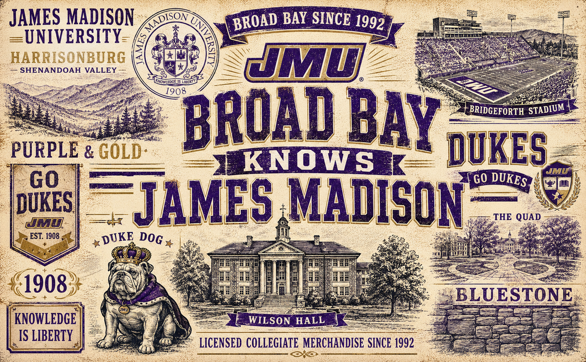 JMU Dukes Laptop Backpack – Official James Madison University Bookbag – 17" Laptop Sleeve, NCAA School Gear – 600D Polyester Black
