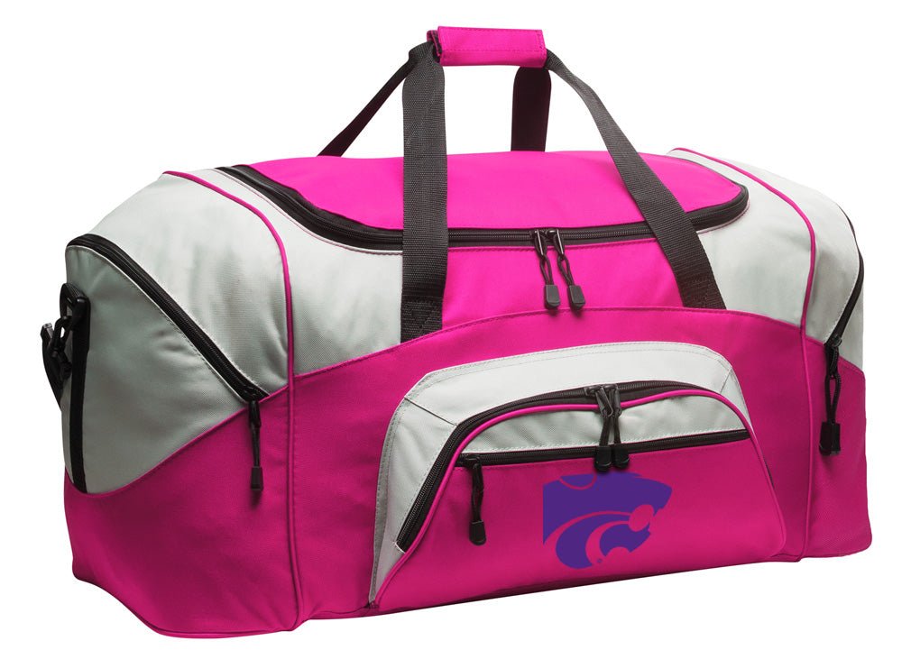 Kansas State University Duffel Bag – Wildcats Gym, Travel & Suitcase-Style Gear Bag Pink