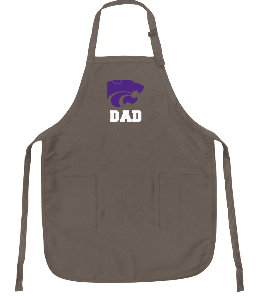 Kansas State Apron K-State Logo Apron - Stain Resistant Fabric Dad on Khaki