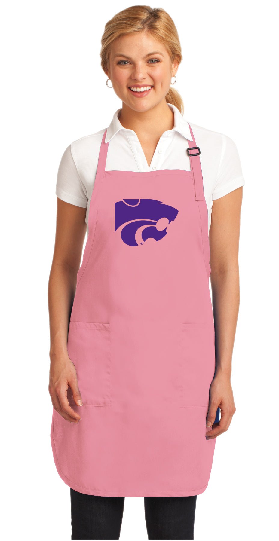 Kansas State Apron K-State Logo Apron - Stain Resistant Fabric Pink