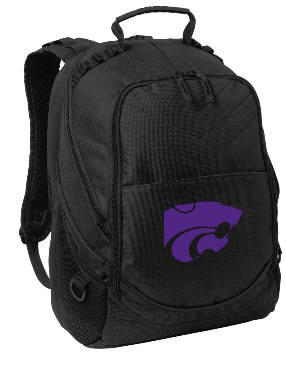 Kansas State Wildcats Laptop Backpack – Official K-State Bookbag – 17" Laptop Sleeve, NCAA School Gear – 600D Polyester Black