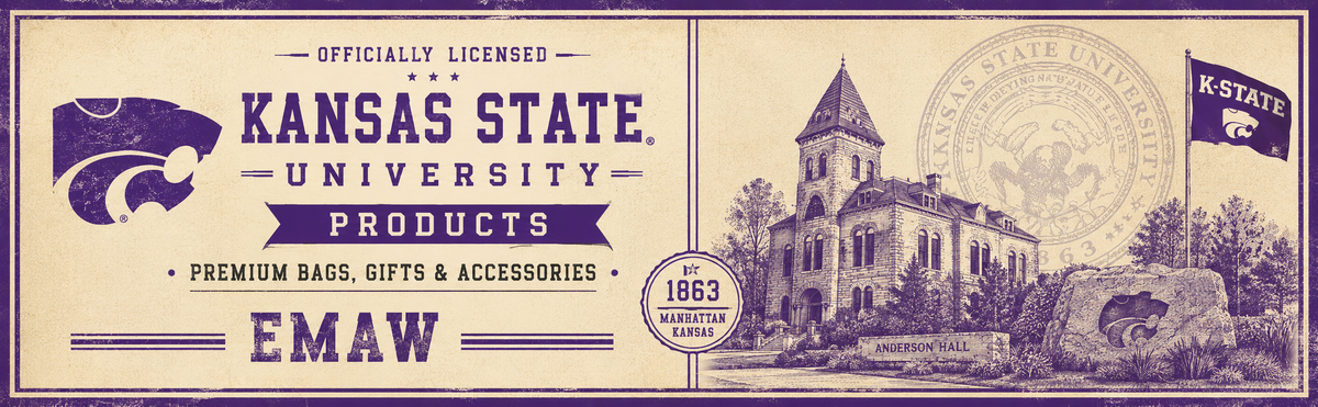 Kansas State Wildcats Laptop Backpack – Official K-State Bookbag – 17" Laptop Sleeve, NCAA School Gear – 600D Polyester Black