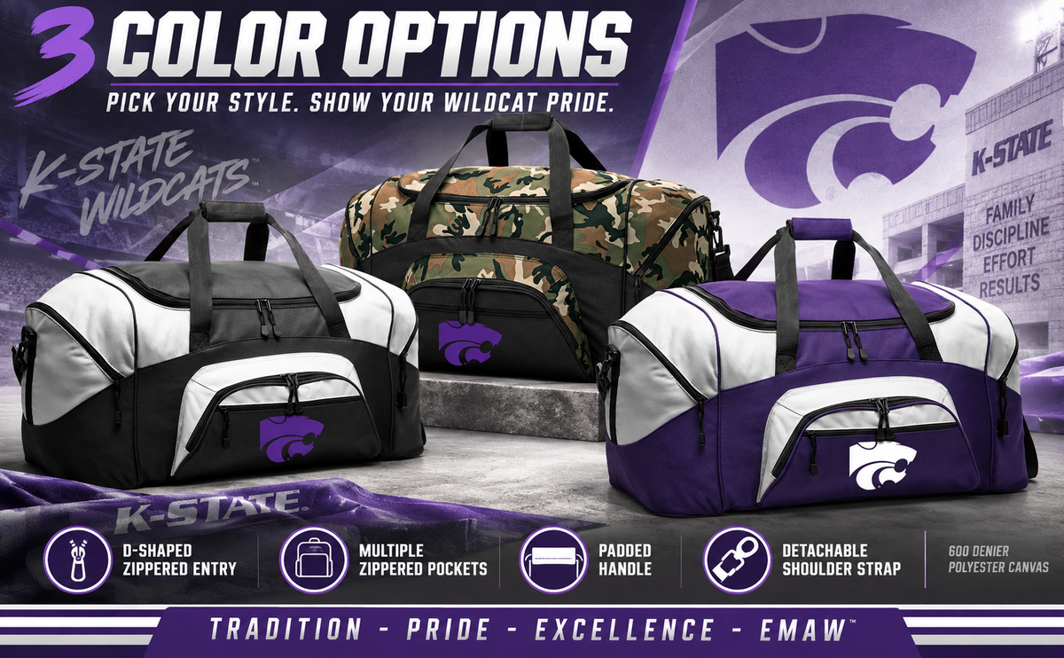 Kansas State Duffel Bag - Large Size Purple