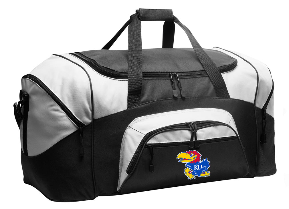 University of Kansas Duffel Bag – Jayhawks Gym, Travel & Suitcase-Style Gear Bag Black