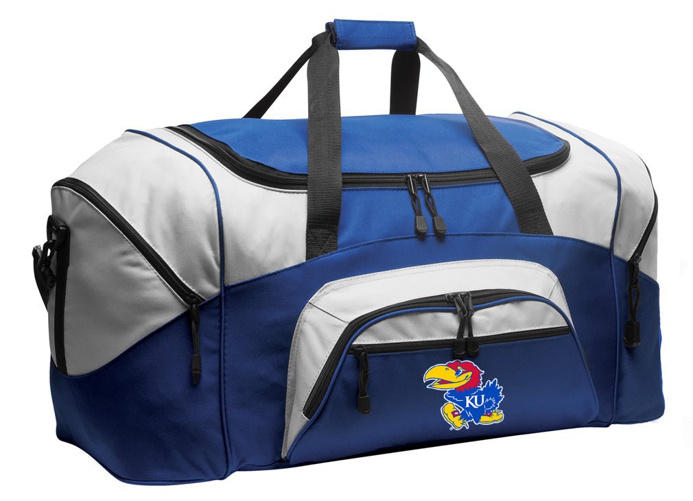 University of Kansas Duffel Bag – Jayhawks Gym, Travel & Suitcase-Style Gear Bag Blue