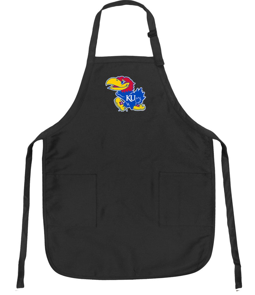 University of Kansas Apron KU Jayhawks Apron - Stain Resistant Fabric Black