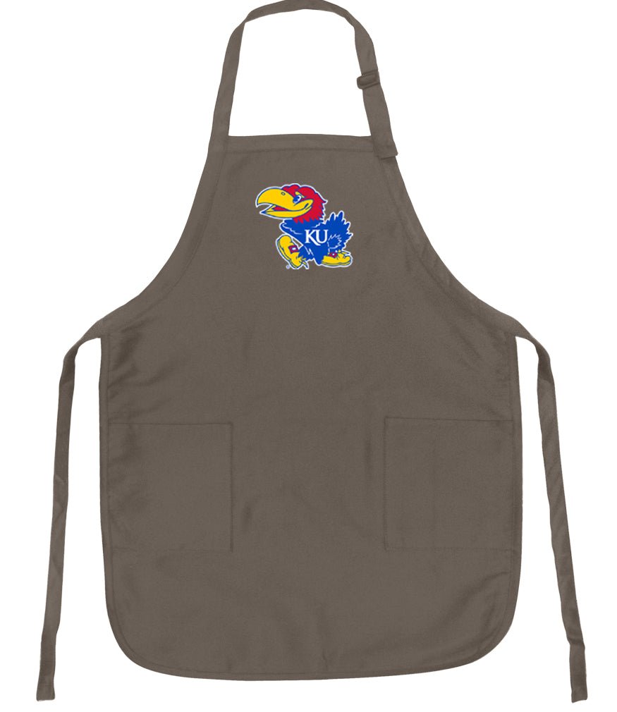 University of Kansas Apron KU Jayhawks Apron - Stain Resistant Fabric Khaki