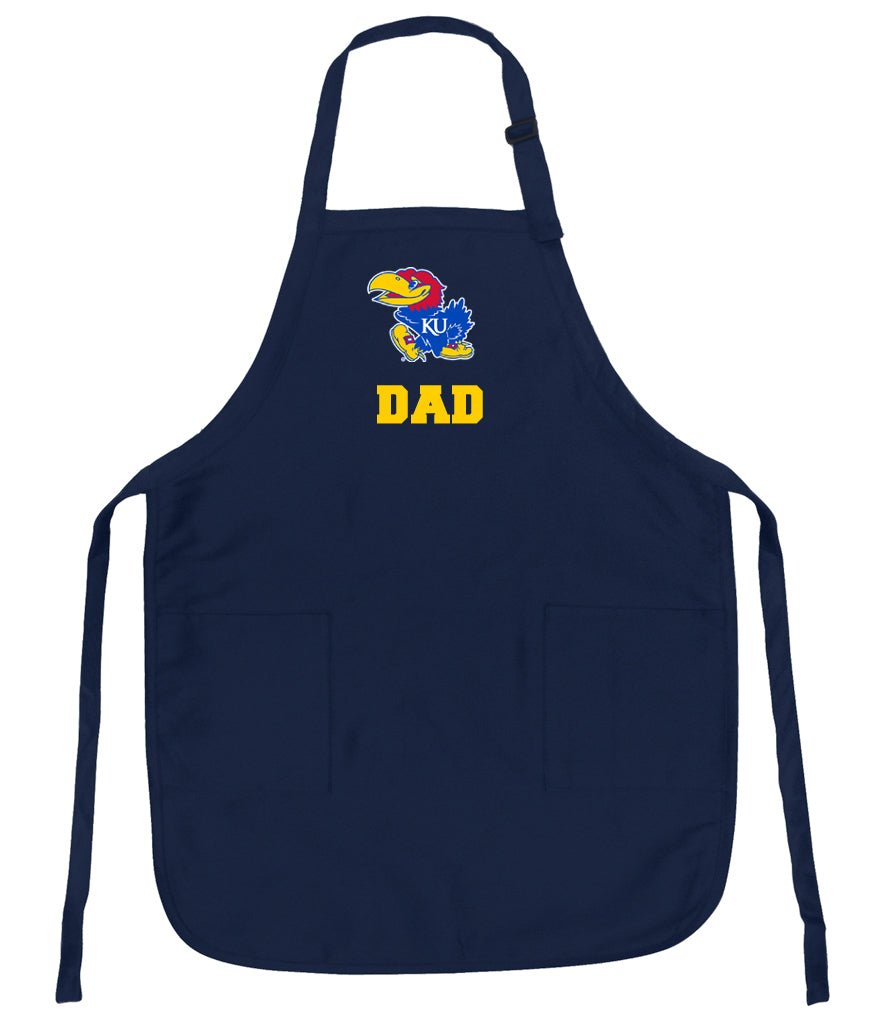 University of Kansas Apron KU Jayhawks Apron - Stain Resistant Fabric Dad on Navy