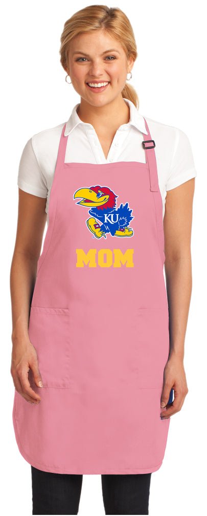 University of Kansas Apron KU Jayhawks Apron - Stain Resistant Fabric Mom on Pink