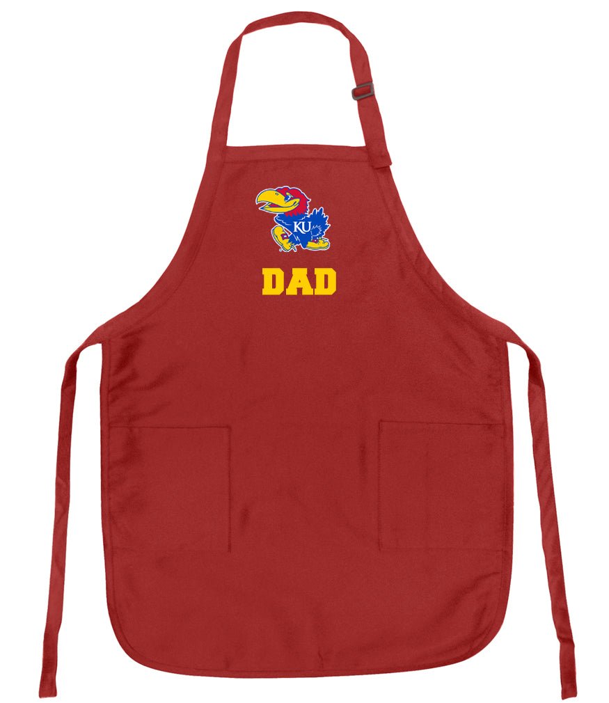 University of Kansas Apron KU Jayhawks Apron - Stain Resistant Fabric Dad on Red