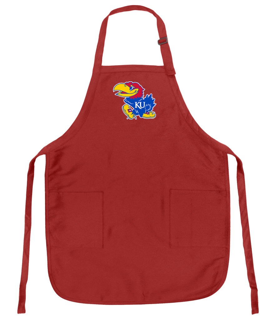 University of Kansas Apron KU Jayhawks Apron - Stain Resistant Fabric Red