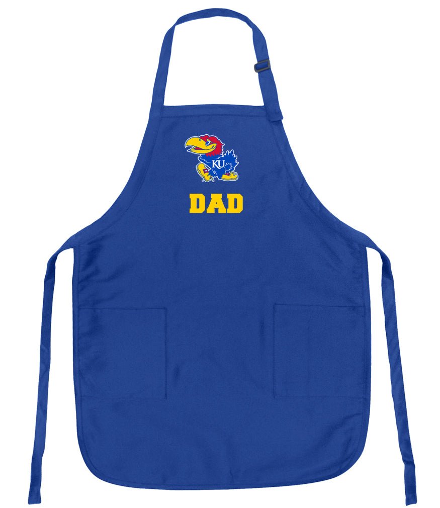 University of Kansas Apron KU Jayhawks Apron - Stain Resistant Fabric Dad on Blue