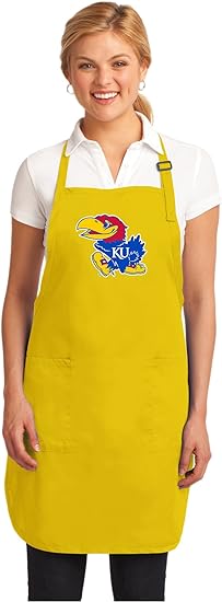 University of Kansas Apron KU Jayhawks Apron - Stain Resistant Fabric Yellow
