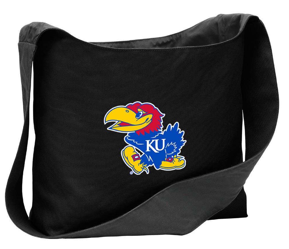 University of Kansas Cross Body Bag KU Jayhawks Shoulder Tote Bag - Sling Style Black
