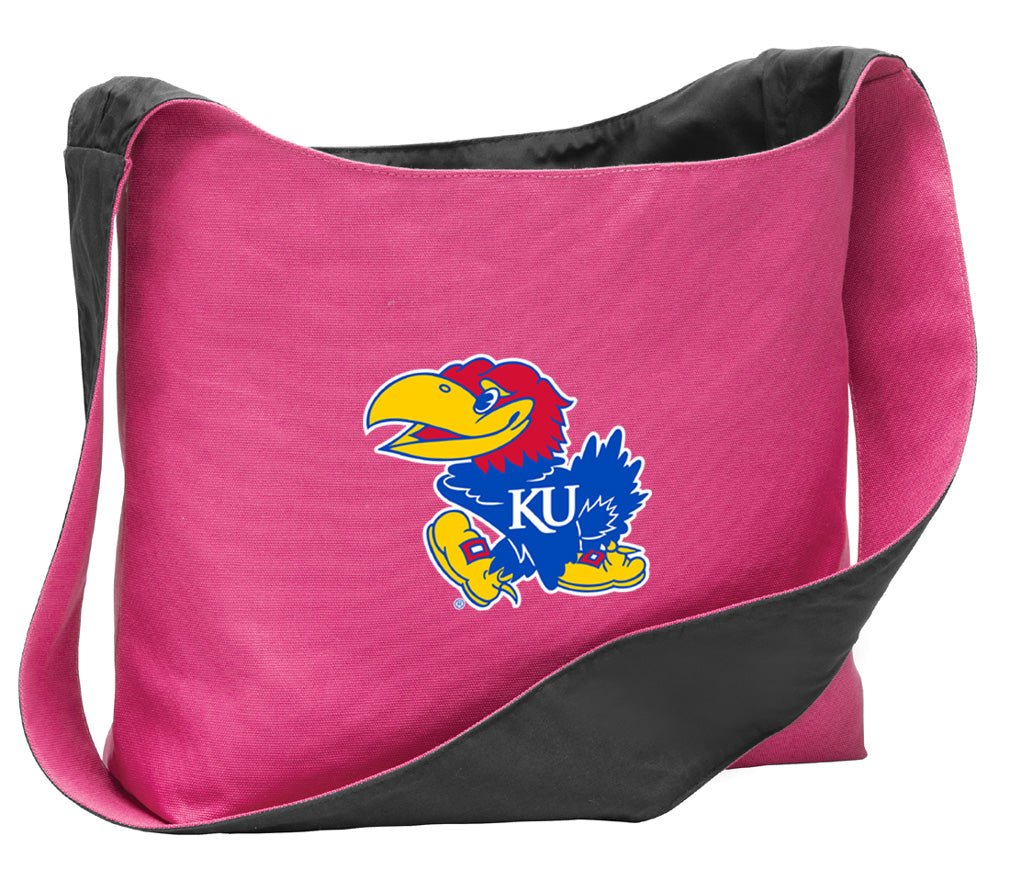 University of Kansas Cross Body Bag KU Jayhawks Shoulder Tote Bag - Sling Style Pink