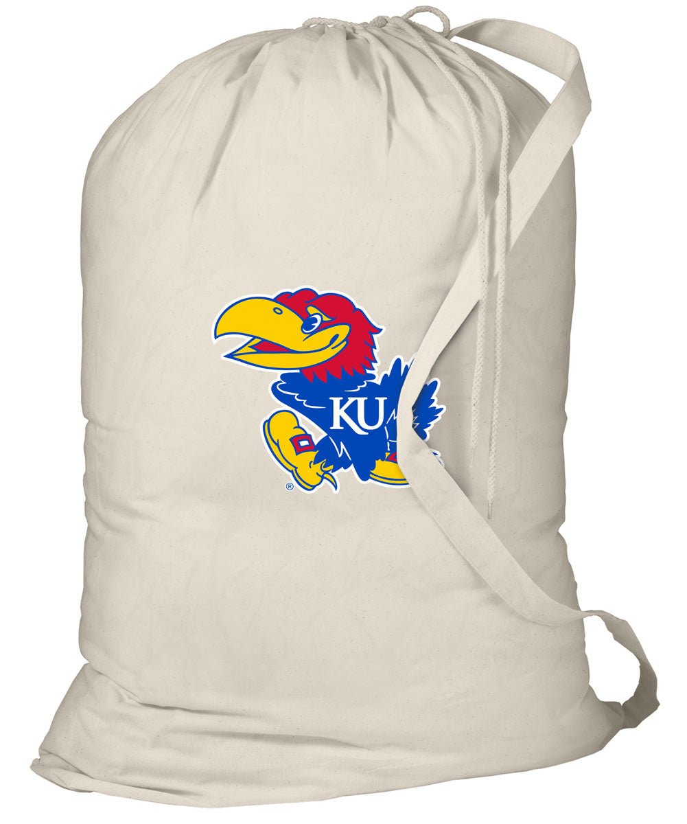 University of Kansas Laundry Bag KU Jayhawks Clothes Bag Tan