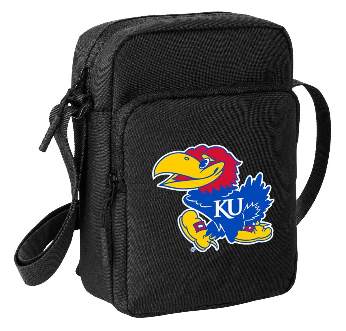 University of Kansas Crossbody Bag KU Jayhawks Travel Sling Pack Black