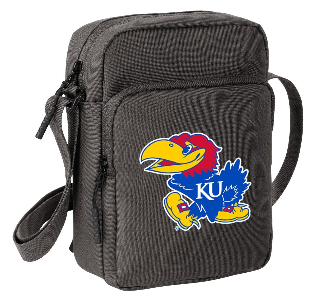 University of Kansas Crossbody Bag KU Jayhawks Travel Sling Pack Gray