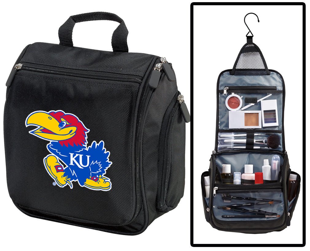 University of Kansas Toiletry Bag or Mens KU Jayhawks Travel Shaving Kit Black