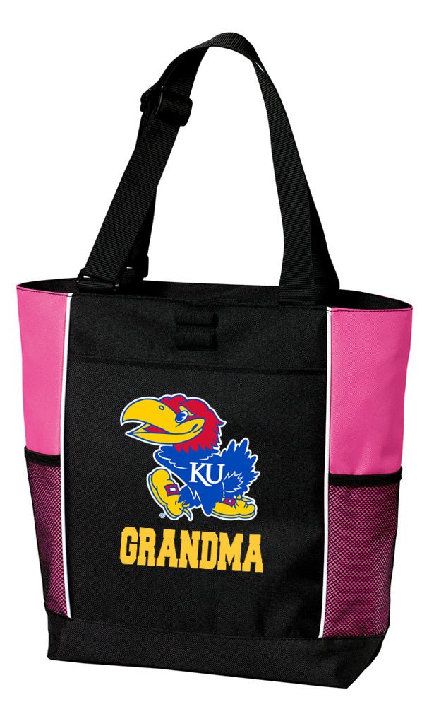 University of Kansas Tote Bag KU Jayhawks Carryall Tote Grandma on Pink